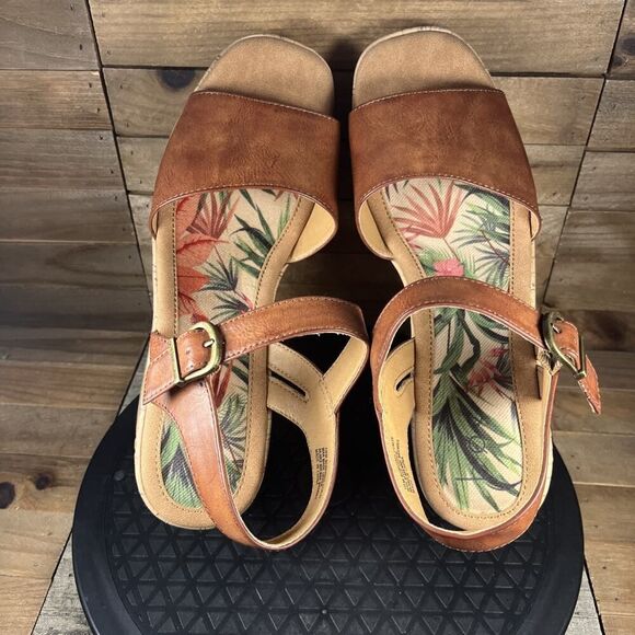 BOC Corrie Women's Size 10M Platform Wedge Brown Open Toe Buckle Sandals - Picture 5 of 10